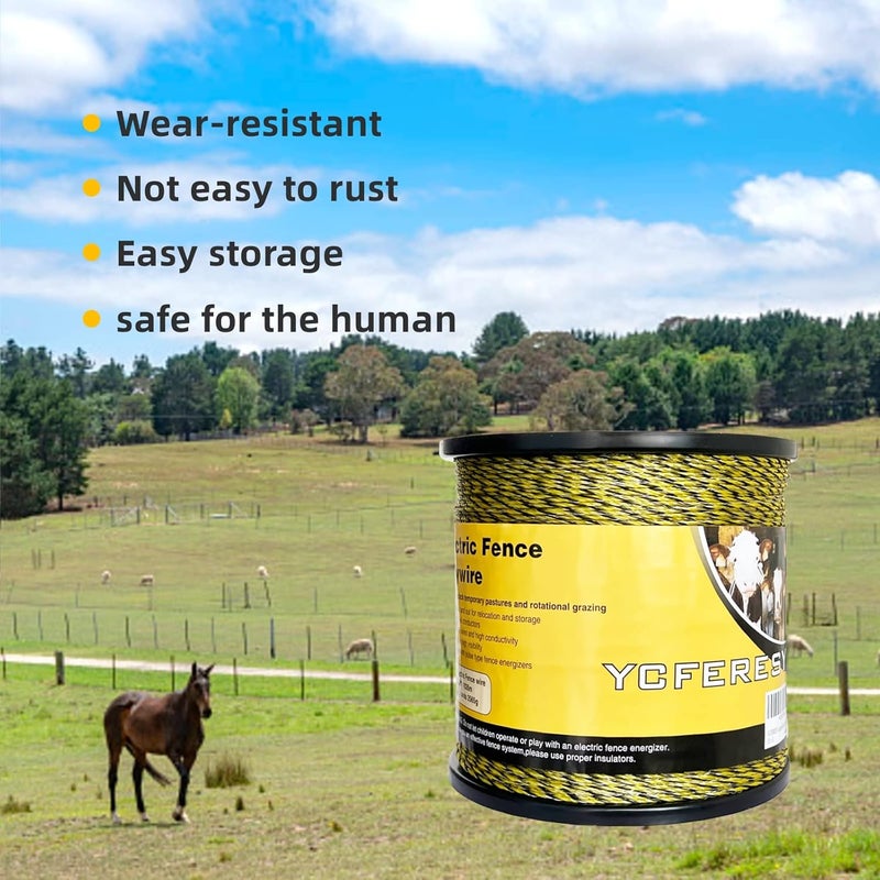YCFERESY Upgraded Electric Fence Polywire 3366 Feet 1026 Meters, 6 Stainless Steel Strands for Reliable Conductivity and Rust Resistance, Portable Electric Fencing,UV, Rust Resistant - Image 5